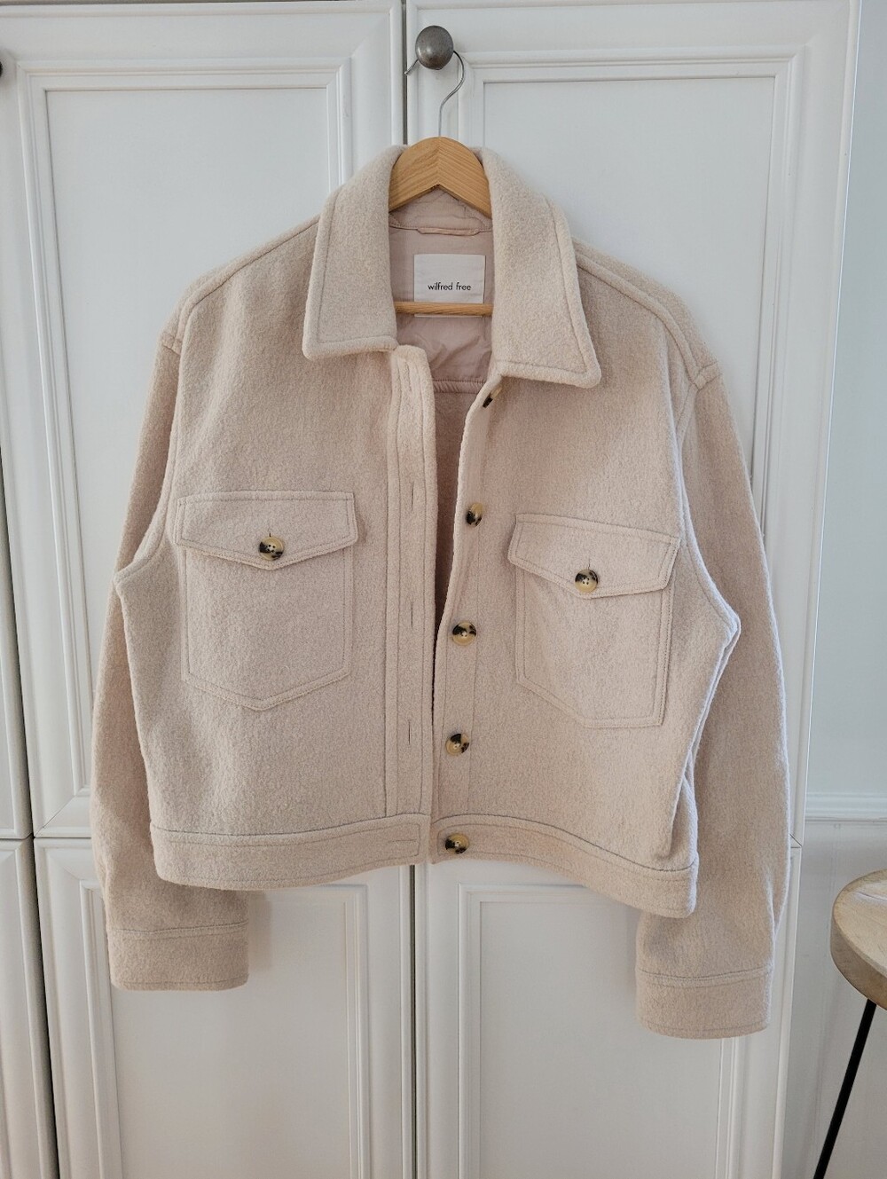 WILFRED FREE CROP MERINO WOOL JACKET SZ M